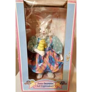 Dandee Porcelain Easter Decor Bunny Vintage NIB Doll 10 Inch Figurine